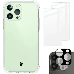 Bizon Case Clear Pack case + 2x screen glass + lens glass Apple iPhone 13 Pro clear
