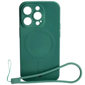 Bizon Case Silicone Magnetic Apple iPhone 14 Pro dark green