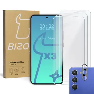 BIZON Clear 2 3x screen glass + camera glass Samsung Galaxy S23 Plus