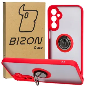 Bizon Case Hybrid Ring Samsung Galaxy A24 4G smoky with a red frame