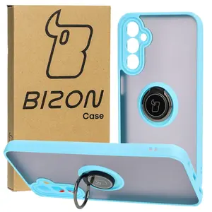 Bizon Case Hybrid Ring Samsung Galaxy A24 4G smoky with a light blue frame