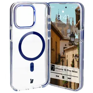 Bizon Case Marco Apple iPhone 15 Pro Max clear with blue frame