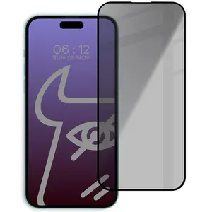 Bizon Glass Edge Shadow Apple iPhone 15 Pro tinted with a black frame