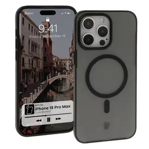 Bizon Case MatteO Apple iPhone 15 transparent with black frame