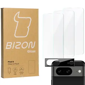 BIZON Clear 3x screen glass + camera glass Pixel 8