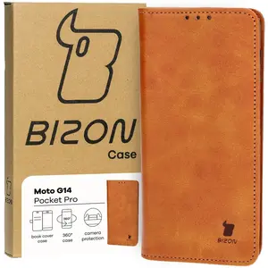 Bizon Case Pocket Pro Motorola Moto G14 brown