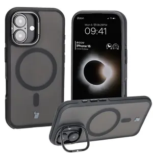 Bizon Case Eclipse Apple iPhone 16 smoky with a black frame