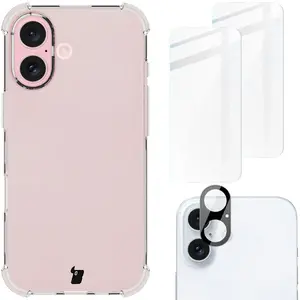 Bizon Case Clear Pack case + 2x tempered glass + lens glass Apple iPhone 16
