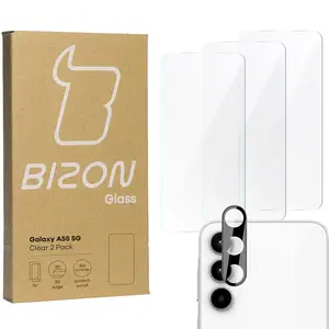 BIZON Clear 3x screen glass + camera glass Samsung Galaxy A55 5G