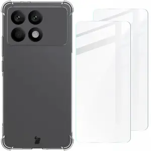 Bizon Case Clear Pack case + 2x screen glass Xiaomi Poco F6 Pro clear