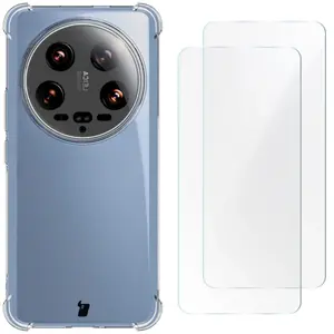Bizon Case Clear Pack case + 2x screen film Xiaomi 14 Ultra clear