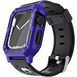 Bizon Strap + Case Watch Armor Apple Watch 40 / 41mm purple