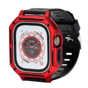 Bizon Strap + Case Watch Armor Apple Watch Ultra 49mm red