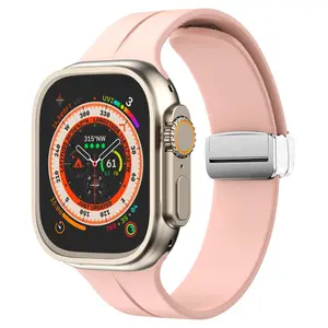Bizon Strap Watch Silicone Apple Watch 44/45/46/49 mm pink