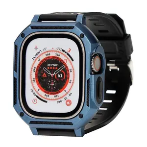 Bizon Strap + Case Watch Armor Apple Watch Ultra 49mm navy blue