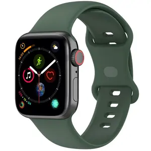 Bizon Strap Watch Silicone Apple Watch 44/45/46/49 mm dark green
