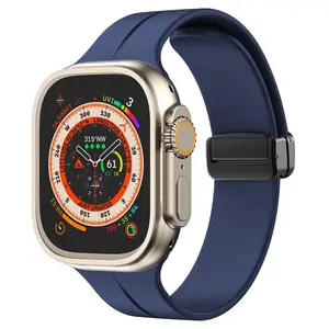 Bizon Strap Watch Silicone Apple Watch 44/45/46/49 mm navy blue