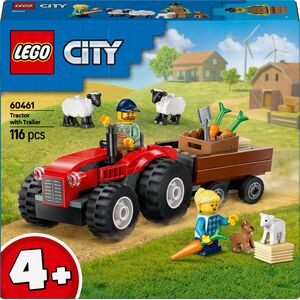 City Czerwony traktor z przyczepą i owcą (60461)