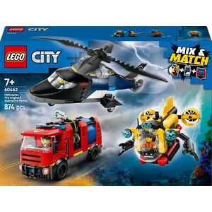 City Zestaw z helikopterem, wozem strażackim i łodzią podwodną (60462)
