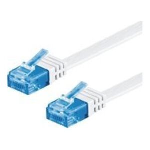 M-CAB Mcab CAT6A-U / UTP-FLAT-2.00M-WHI  m-cab.de - CAT 6A flat patch cable U-UTP, 2.00m, white, 500MHz, copper, RJ45 plug, ideal for laying behind baseboards, under carpets, or other Foss floors  (3598)