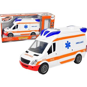 LeanToys Interaktywne Auto Karetka Ambulans + Nosze Światło Dźwięk