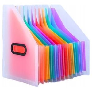 LeanToys Pionowa Teczka Organizer Na Dokumenty Kolorowe Zakładki Kieszenie A4