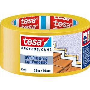 Tesa Tesa Plastering Tape, sPVC 33m x 50mm embossed yellow 67001