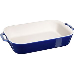 STAUB Staub Rectangular Dish Ceramic, dark blue, 34x24x7.6