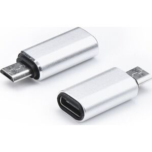 Adapter USB Partner Tele.com USB-C - microUSB Srebrny