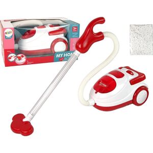 LeanToys Odkurzacz Czerwony AGD Dla Dzieci Styropianowe Kuleczki