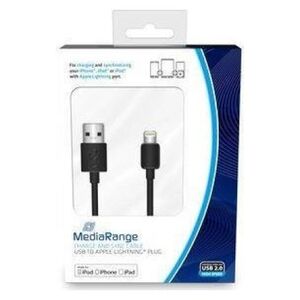Kabel USB MediaRange USB-A - Lightning 1 m Czarny (MRCS137)