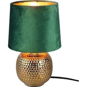 Lampa stołowa RL Light Nocna LAMPKA stojąca SOPHIA R50821015 RL Light stołowa LAMPA abażurowa na biurko ceramiczna zielona złota