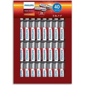 1x40 Philips Power Alkaline AA Batterie Vorteilspack