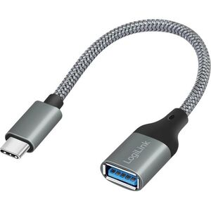 Kabel USB LogiLink USB-C - USB-A 0.15 m Szary (CU0106)