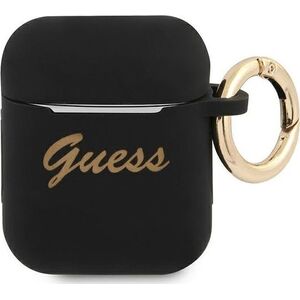 Guess Etui ochronne GUA2SSSK Silicone Vintage Script do AirPods 1/2 czarne