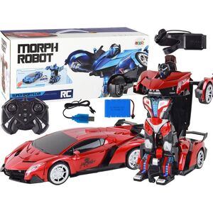LeanToys Samochód- Robot Transformacja R/C 1:10 Czerwony Sterowanie Gestami