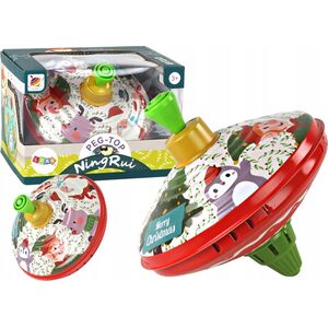 LeanToys Bączek Metalowy Wirujący Święty Mikołaj Zabawka Tradycyjny