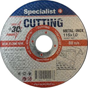 Specialist+ SPECIALIST+ Δίσκος κοπής μετάλλου ΚΟΠΗ, 115x1,0x22 mm 14417798 4779052490997