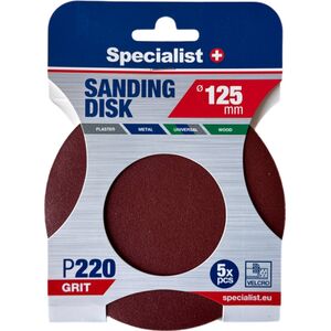 Specialist+ SPECIALIST+ χαρτί λείανσης P220, 125 mm, 5 τεμ. 14417813 4779052491512