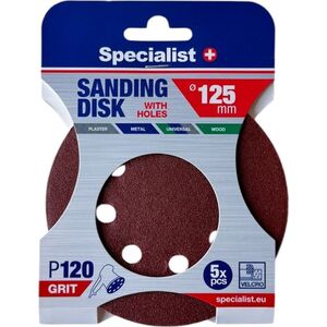 Specialist+ SPECIALIST+ χαρτί λείανσης με τρύπες P120, 125 mm, 5 τεμ. 14417814 4779052491574