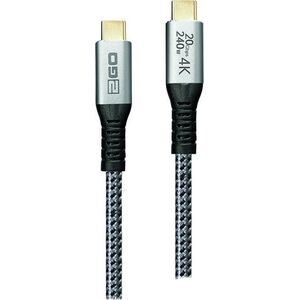 2GO 797515 kabel USB USB 3.2 Gen 2x2 2 m USB C Srebrny
