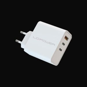 LC-Power LC-GAN-65 ładowarka do urządzeń przenośnych Uniwersalne Biały Prąd przemienny Szybkie ładowanie Wewnętrzna