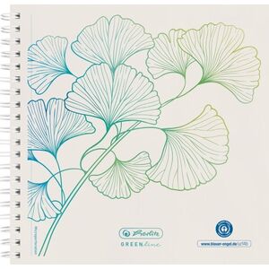 Herlitz Herlitz Spiralblock 14,8x14,8 100 Bl.punktiert GREENlineGinkg 13868712 4008110259482
