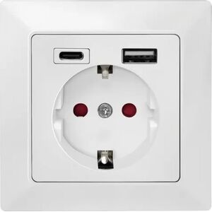 LogiLink PA0262 gniazdko elektryczne CEE 7/3 + USB Biały