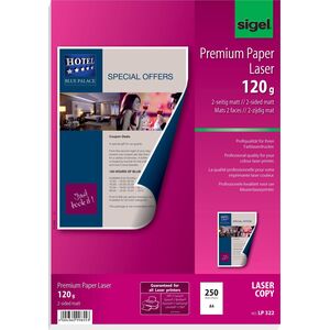 Sigel Sigel LP322, Universal, A4 (210x297 mm), Ματ, 250 φύλλα, 120 g/m², Λευκό 13802572 4004360000000
