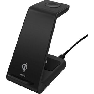Φορτιστής Deltaco 3-σε-1 belaidis įkroviklis DELTACO 15 W, USB-C, Qi sertifikuotas, ένδειξη LED, juodas / QI-1037 13452017 7333048054050