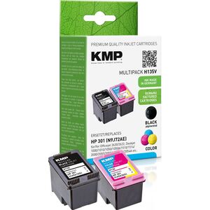 Μελάνι KMP KMP MULTIPACK H135V - 2er-Pack - Schwarz, Farbe (Cyan, Magenta, Gelb) - συμβατό - Tintenpatrone (Εναλλακτικό zu: HP 301, HP CH561EE, HP CH562EE) - γούνα Deskjet 1050A 10X10X1, J401 J410, 15XX, 2000, 2050 J510, 2050A J510 13401713 4011324171983