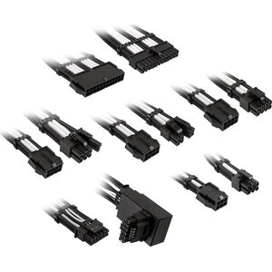 Kolink Kolink Core Pro Braided Cable Extension Kit 12V-2x6 Type 1 - Jet Black/Brilliant White 13338821 5999094005693