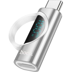 Προσαρμογέας USB Hoco Προσαρμογέας HOCO Τύπος C (αρσενικό) σε Τύπου C (θηλυκό) με οθόνη 2.4A 100W UA32 ασημί 14395574 6942010000000