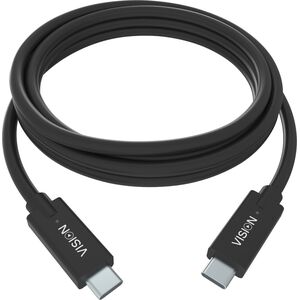 Vision VISION Professional εγκατάσταση USB-C-Kabel - 30 JAHRE GARANTIE - USB 3.2 Gen 1 5 Gbps - unterstutzt 3-A-Ladestrom - USB-C 3.2 (M) zu USB-C 3.2 (M) - Aussendurchmesser -24 mm. 30 AWG 1 m - Schwarz 13354375 4986194000001